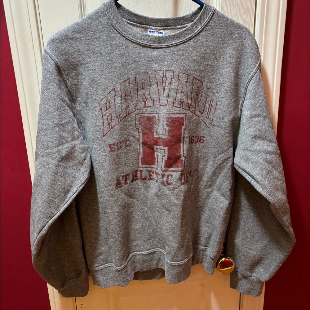 Vintage Harvard Athletic Dept Crewneck Sweatshirt Size Small Gray NCAA